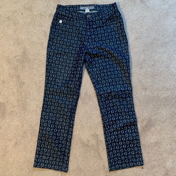 Guess Pants - GUESS vtg All Over Logo High Waisted Denim